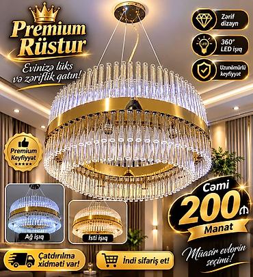 həyət üçün işıqlar: Led Çılçıraq, 4 və daha çox lampa, Xrustal — 1