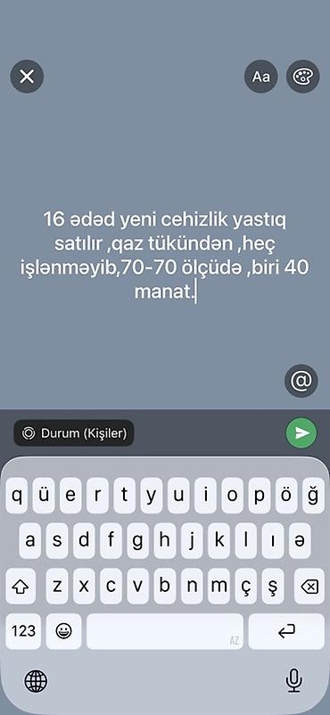 coke bali: Qaz tükündən cehizlik yastıqlar - Sayı: 16 ədəd - Material: təbii qaz — 1