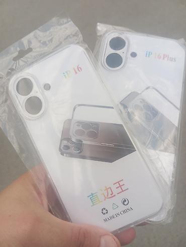 cuxol satisi: IPhone 16 pro plus pro modelinə pro max modelinə şəffaf çexollar — 2