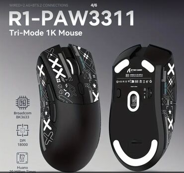 ddr2 laptop ram: ATTACK SHARK R1 paw gaming mouse Wireless and wired conection-Bežična