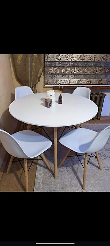 study table: Кухонный стол и стул, Новый, Платная доставка, Самовывоз, цвет - Белый — 1