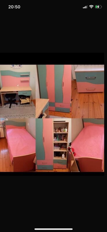 кровать: 2 односпальные кровати, Шкаф, Комод, Тумба, Турция, Б/у