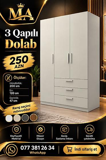 giris dolabi: Yeni, 3 qapılı, Siyirməli, Açılan, Düz dolab — 1