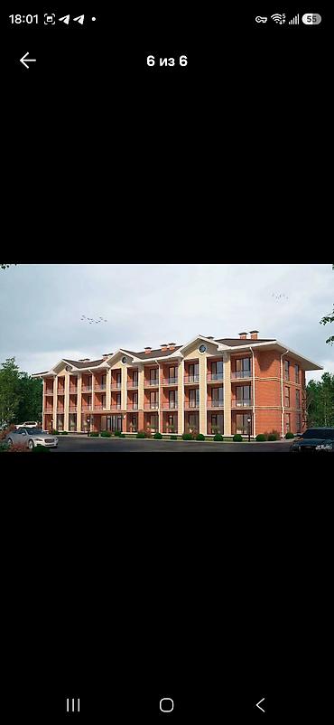 отель бишкек: 1 комната, 48 м², Гостиничный тип, 3 этаж, ПСО (под самоотделку) — 5