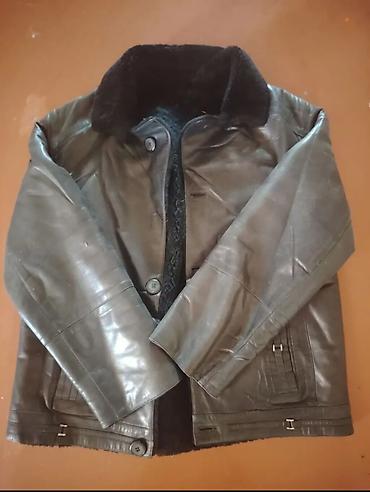 üst geyimleri: Qış üçün kişilər üçün qalın içlikli dəri plaş/kurtka. - Material — 3