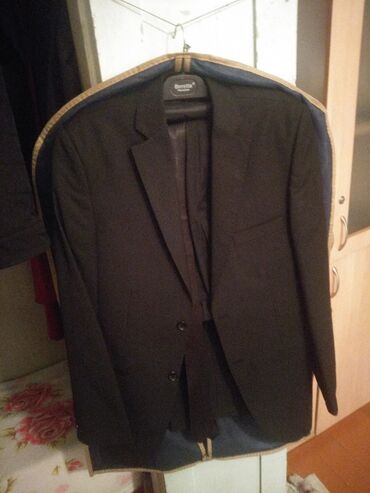 костюм мужской на свадьбу: Костюм 4XL (EU 48), цвет - Черный