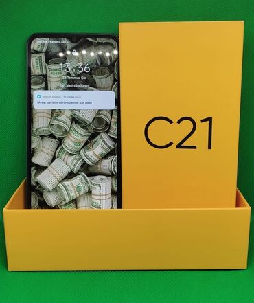 Realme: Realme C21, 32 GB, rəng - Göy, Barmaq izi