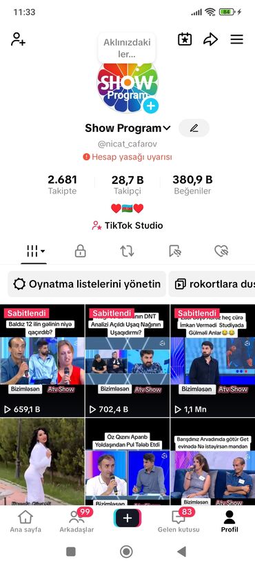 kalonka satilir: Tik tok hesabı satilir real alicilar vapda yaza biler