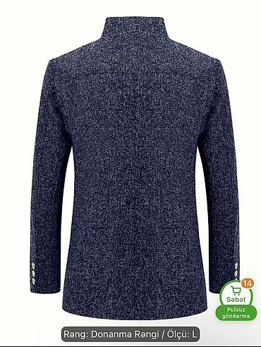 üst geyimleri: Kişi jaketi – donanma rəngi, ölçü: L - Stil: Mandarin yaxalı — 1
