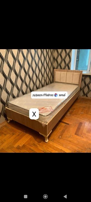 Tek nəfərlik çarpayı və matras dəsti. - Ölçü: təxmini 90x200 sm (tək
