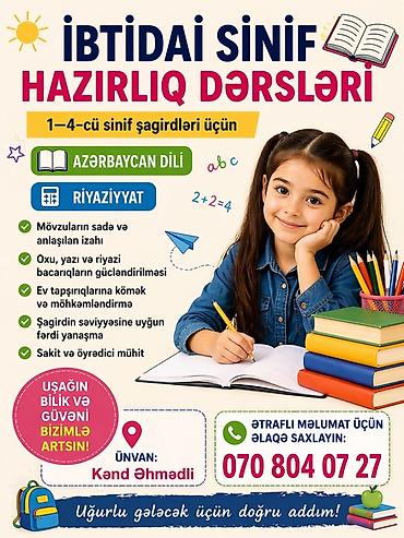 Məktəbəqədər və ibtidai sinif hazırlığı: Məktəbəqədər və ibtidai sinif hazırlığı, Azərbaycan dili, Əyani, Fərdi, Onlayn — 2
