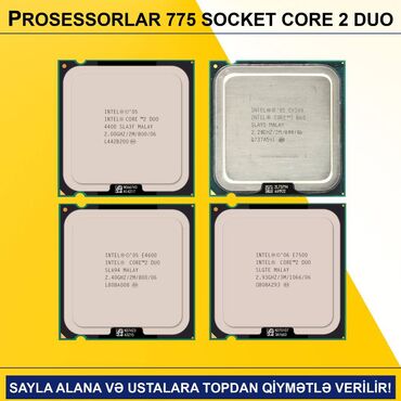 Мониторы: Процессор Intel Core 2 Duo Prosessorlar “LGA 775 İntel Core 2 Duo”, 2 ядер, Б/у