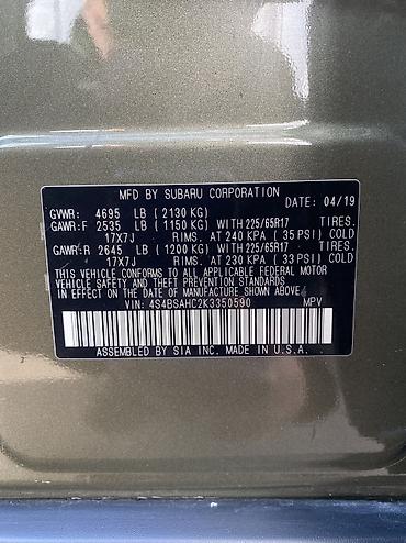 Subaru: Subaru Outback: 2019 г., 2.5 л, Вариатор, Бензин, Кроссовер at lalafo.kg — 7 Subaru: Subaru Outback: 2019 г., 2.5 л, Вариатор, Бензин, Кроссовер — 7