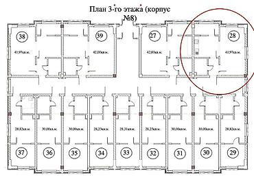 селекция квартиры: 1 комната, 41 м², Элитка, 3 этаж, Готовая ПСО (под самоотделку) — 2
