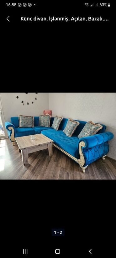 Qonaq otağı dəstləri: Künc divan