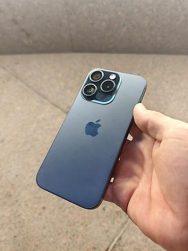 IPhone 15 Pro, Б/у, 128 ГБ, Blue Titanium, Зарядное устройство, Чехол, Кабель, 85 %