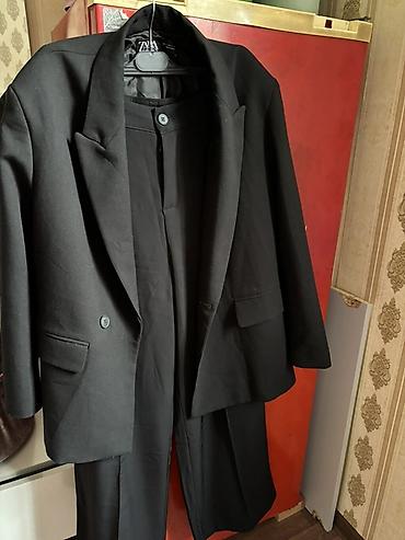 kisi cins salvar modelleri: ZARA qadın kostyumu – qara rəngdə klassik üslub - Brend: ZARA — 8