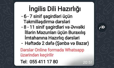 onlayn: 6-7 sinif şagirdləri üçün Təkmilləşdirmə dərsləri 8-11 sinif