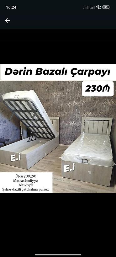 kravat demiri: Yeni, Təknəfərlik çarpayı, Bazalı, Matras ilə, Siyirməsiz — 1