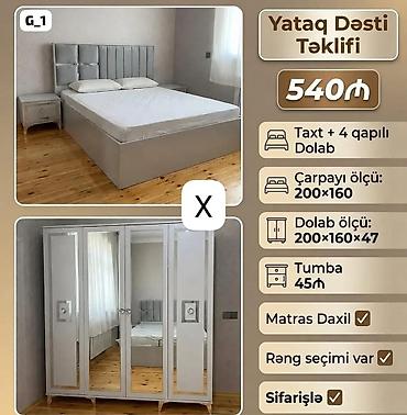 Yataq Dəsti – Komplekt təklif Tərkibi: - Taxt və 4 qapılı dolab -