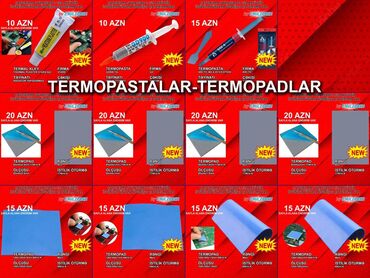 Digər kompüter aksesuarları: Termopastalar və termopadlar 🚚metrolara və ünvana çatdırılma var