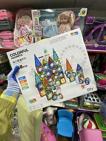 магнитные игрушки: Магнитный конструктор Colorful Magnetic с трубками и шарами, набор 168 — 1