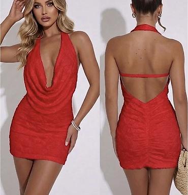 prada paradoks: Mini haljina sa dubokim drapiranim dekolteom i otvorenim leđima sa — 2