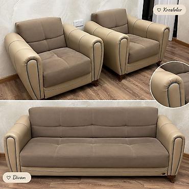 Endirim olundu 🛑🛑 Divan-kreslo dəsti satılır – 200₼. • Dəst: 1 ədəd