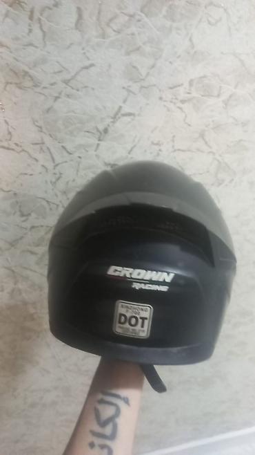moto tvs: Crown Racing tam üzlü motosiklet dəbilqəsi - Rəng: mat qara - — 3