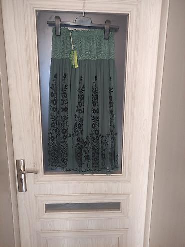 şifon ətəklər: Zərif zümrüd-yaşıl ətək - Model: uzun, axıcı siluetli ətək - Parça — 2