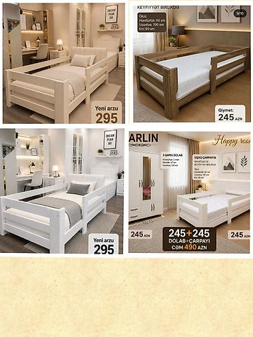 Uşaq çarpayıları və 3 qapılı dolab dəsti - Model: uşaq çarpayısı