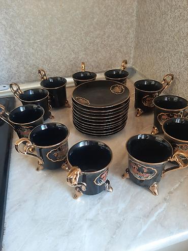 Qab-qacaq və mətbəx ləvazimatları: Çay dəsti, rəng - Qara, Farfor, Satsuma, 11 nəfərlik, Yaponiya — 2