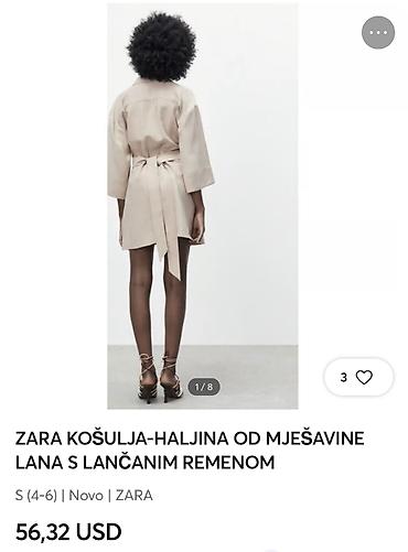 ccc baletanke: ZARA haljina od mešavine lana sa lančanim kaišem, S velićine a — 4
