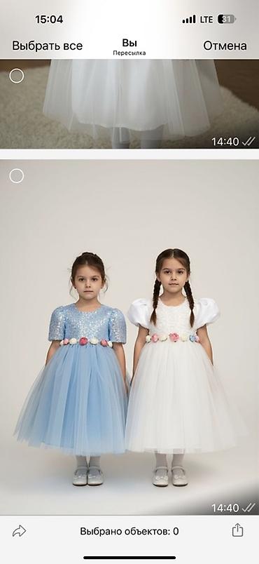 Платья: Детское платье, цвет - Голубой — 4