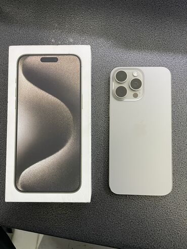 Apple iPhone: IPhone 15 Pro Max, Б/у, 256 ГБ, Серебристый, Защитное стекло, 99 %