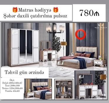 белая садовая мебель: *Yataq dəsti / Yataq otağı mebeli 💥* ✔️Rəng seçimi var ✔️ *Şəhər