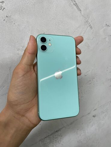 цена 11 айфона: IPhone 11, Колдонулган, 128 ГБ, Жашыл, Коргоочу айнек, Каптама, 78 %