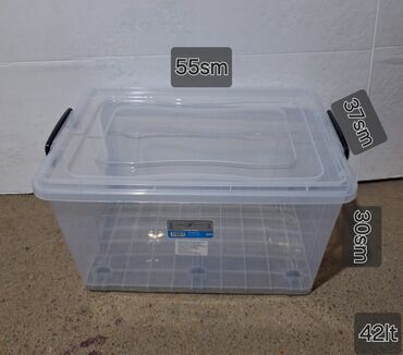 Yemək konteynerləri: Şəffaf plastik saxlama qutuları – qapaqlı və kilidli Məhsul təsviri — 3