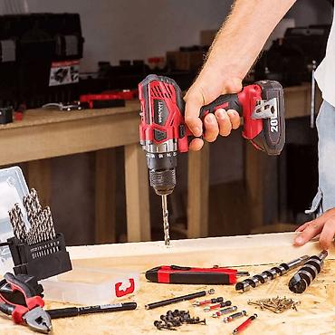 Шуруповерты: Аккумуляторная дрель‑шуруповерт WORCRAFT 20V в кейсе - Питание — 4