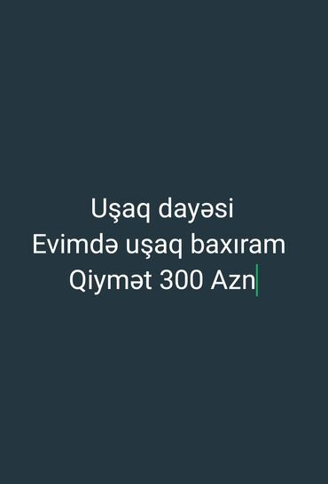 tibb bacisi xidmeti: Evdə uşaq baxıcılığı xidməti təklif olunur. Bu xidmət valideynlərə