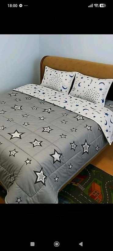 Ćebad i pokrivači: ✔ Bračni set • Čaršaf: 220×230 cm • Jorganska navlaka (step-deka) — 4