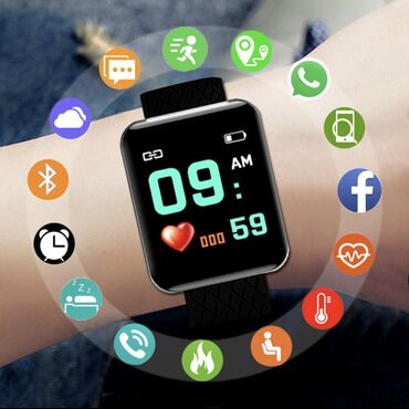 t500 smart watch: Yeni, Smart saat, Smart, Sensor ekran, rəng - Qara