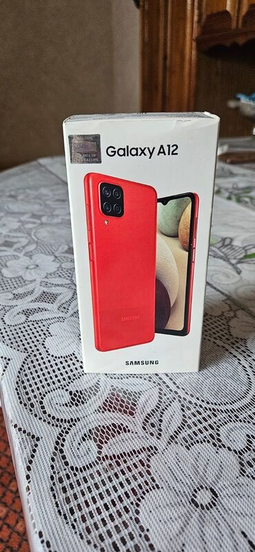 Tavalar: Samsung Galaxy A12, 64 GB, rəng - Qırmızı, Sensor, Barmaq izi, İki sim kartlı