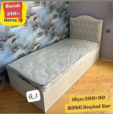 Çarpayılar: Bazalı çarpayı – matras daxil Ölçü: 200x90 sm Tək nəfərlik bazalı — 3