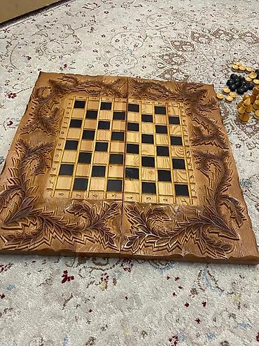 Шахматы: Шахматы, нарды, кара жыгач жаны, колго жасалган, шикарный для — 5