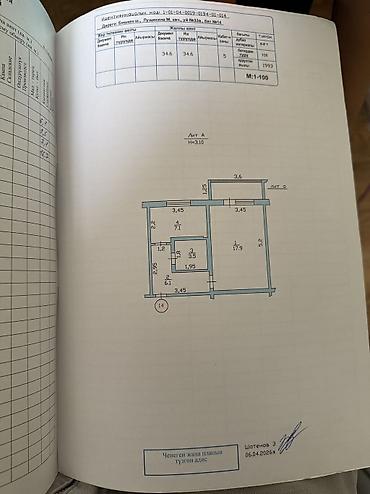 апартаменты ош: 2 комнаты, 34 м², Пишпек 105 серия, 3 этаж, Старый ремонт — 9