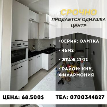 Продажа квартир: 1 комната, 46 м², Элитка, 12 этаж, Евроремонт