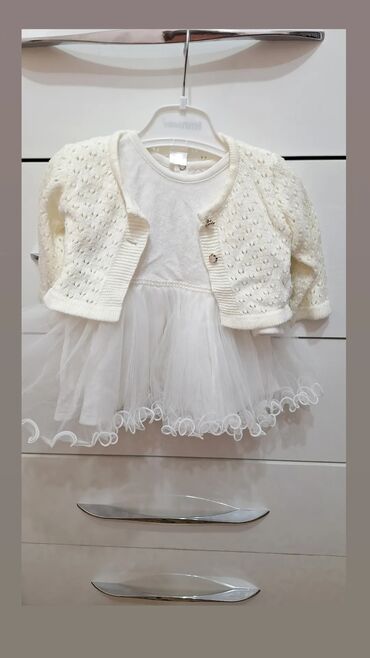 платье для мамы и дочки на годик: Детское платье, цвет - Белый