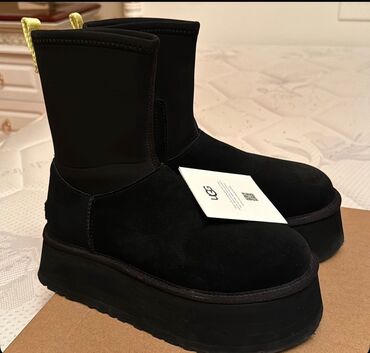 розовые угги: UGG qadın platform botları – qara rəng - Brend: UGG (etiket və kart