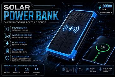 android auto: Солнечный Power Bank с раскладными панелями Ключевые возможности: - — 3
